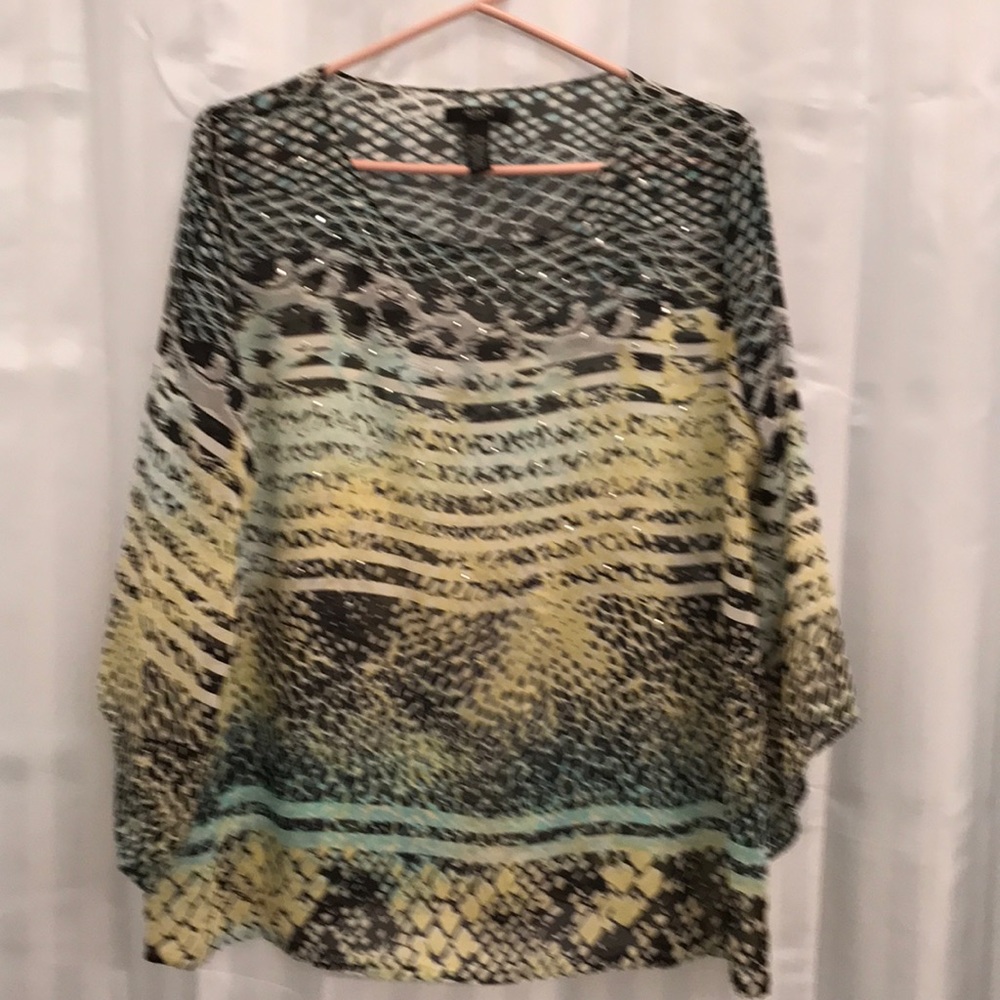 Alfani Petite Woman’s Size XL sheer top, long slee